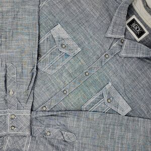 Buckle Black Mens Button Up Shirt Size XL Blue Long Sleeve‎ Athletic Fit Western